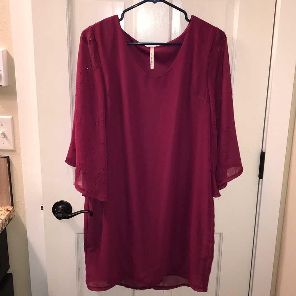 Fuchsia shift dress